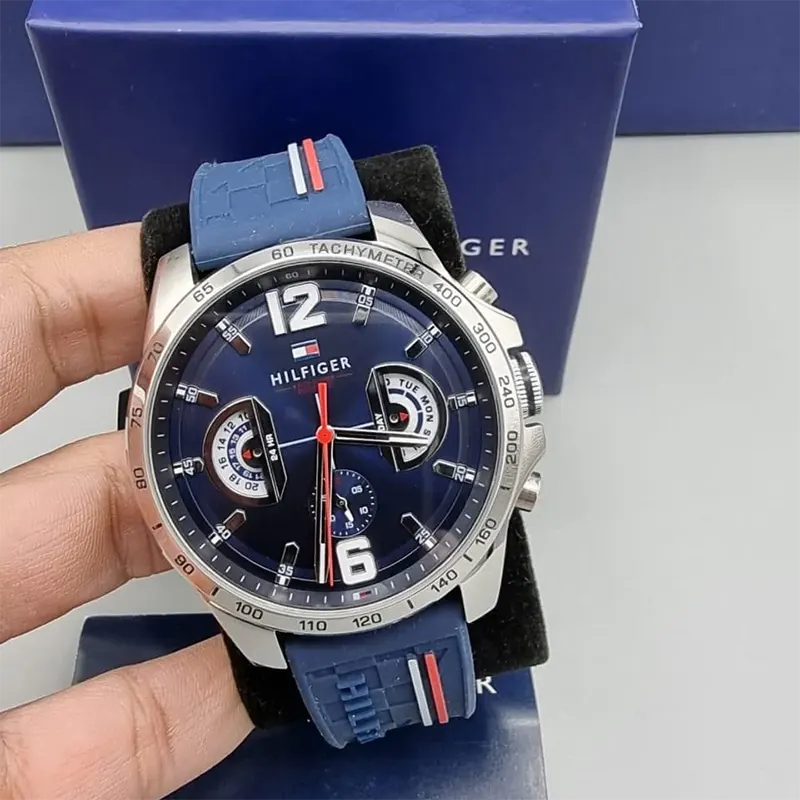 Tommy Hilfiger Decker Blue Dial Silicone Men's Watch Watch- 1791476